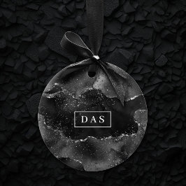 ムーディアゲート |オニックスブラックシルバーゴシックグラムモノグラム セラミックオーナメント