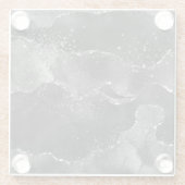 ムーディアゲート |オニックスブラックシルバーバンピーゴシックグリッター ガラスコースター (裏面)