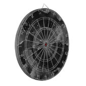 ムーディアゲート |オニックスブラックシルバーバンピーゴシックグリッター ダーツボード (正面左)