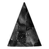 ムーディアゲート |オニックスブラックシルバーバンピーゴシックグリッター パーティーハット (裏面)