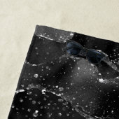 ムーディアゲート |オニックスブラックシルバーバンピーゴシックグリッター ビーチタオル (インサイチュ)