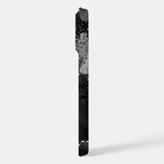 ムーディアゲート |オニックスブラックシルバーバンピーゴシックグリッター iPhoneケース (左側面)