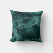ムーディアゲート |ティール（緑がかった色）グリーンマラカイトリッチ宝石トーン クッション (正面)
