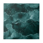 ムーディアゲート |ティール（緑がかった色）グリーンマラカイトリッチ宝石トーン タイル (正面)