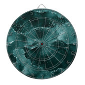ムーディアゲート |ティール（緑がかった色）グリーンマラカイトリッチ宝石トーン ダーツボード (正面)
