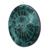 ムーディアゲート |ティール（緑がかった色）グリーンマラカイトリッチ宝石トーン ダーツボード (正面右)