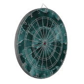 ムーディアゲート |ティール（緑がかった色）グリーンマラカイトリッチ宝石トーン ダーツボード (正面左)