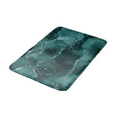 ムーディアゲート |ティール（緑がかった色）グリーンマラカイトリッチ宝石トーン バスマット (アングル)