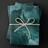 ムーディアゲート |ティール（緑がかった色）グリーンマラカイトリッチ宝石トーン ラッピングペーパーシート