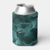 ムーディアゲート |ティール（緑がかった色）グリーンマラカイトリッチ宝石トーン 缶クーラー (缶正面)