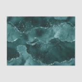 ムーディアゲート |ティール(緑がかった色)グリーンマラカイトリッチ宝石トーン 薄葉紙 (正面)