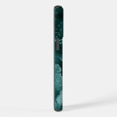 ムーディアゲート |ティール（緑がかった色）グリーンマラカイトリッチ宝石トーン iPhoneケース (右側面)