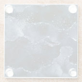 ムーディアゲート |ネイビーデニムスチールブルーフェイクグリッター ガラスコースター (裏面)