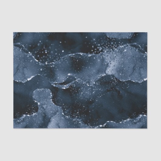 ムーディアゲート |ネイビーデニムスチールブルーフェイクグリッター 薄葉紙 (正面)