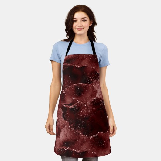 ムーディアゲート |ヘナ血赤ガーネット宝石トーン エプロン (着用した状態)