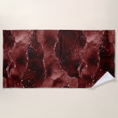 ムーディアゲート |ヘナ血赤ガーネット宝石トーン ビーチタオル (正面)