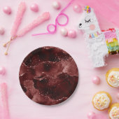 ムーディアゲート |ヘナ血赤ガーネット宝石トーン ペーパープレート (パーティー)