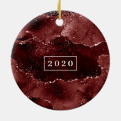 ムーディアゲート |ヘンナ血赤ガーネットモノグラム セラミックオーナメント (裏面)