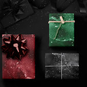ムーディアゲート |ラグジュアリーホリデーレッドグリーンとブラック ラッピングペーパーシート