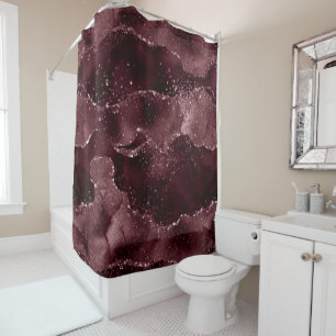 ムーディアゲート ワインボルドーSangria Merlot Maroon シャワーカーテン