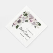 ムーディアネモーネとパープルフローラブライダルシャワー スタンダードランチョンナプキン (角)
