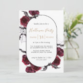 ムーディアーチフローラブルガンディブラックハローウィンパーティ 招待状 (スタンド正面)
