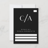 ムーディアールデコ結婚白黒 出欠カード (裏面)