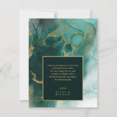 ムーディインクエメラルド金ゴールド抽象芸術ありがとうID988 サンキューカード (裏面)