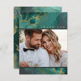 ムーディインクエメラルド金ゴールド抽象芸術ありがとうID988 サンキューカード