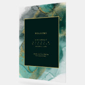 ムーディインクエメラルド金ゴールド抽象芸術ようこそID988 アクリルサイン (傾斜)