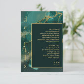 ムーディインクエメラルド金ゴールド抽象芸術詳細ID988 エンクロージャーカード (スタンド正面)