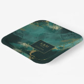 ムーディインクエメラルド金ゴールド抽象芸術Dk ID988 ペーパープレート (傾斜あり)