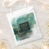 ムーディインクエメラルド金ゴールド抽象芸術ID988 フェイバーバッグ (クリップ留めされた状態)