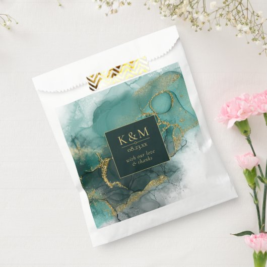 ムーディインクエメラルド金ゴールド抽象芸術ID988 フェイバーバッグ (封をした状態)