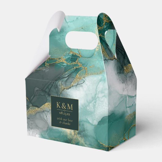 ムーディインクエメラルド金ゴールド抽象芸術ID988 フェイバーボックス (正面サイド)