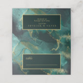 ムーディインクエメラルド金ゴールド抽象芸術ID988 プレイスカード (外部開封)