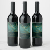 ムーディインクエメラルド金ゴールド抽象芸術ID988 ワインラベル (ボトル)