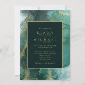 ムーディインクエメラルド金ゴールド抽象芸術ID988 招待状 (正面)