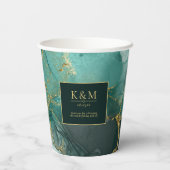 ムーディインクエメラルド金ゴールド抽象芸術ID988 紙コップ (裏面)