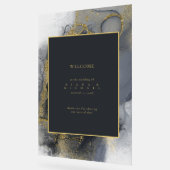 ムーディインク木炭金ゴールド抽象芸術ウェルカムID988 アクリルサイン (傾斜)