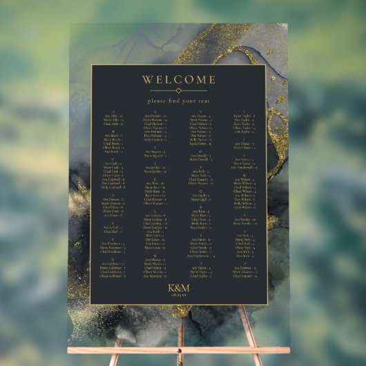 ムーディインク炭の金ゴールドシーティングチャートID988 アクリルサイン (ニュートラル)