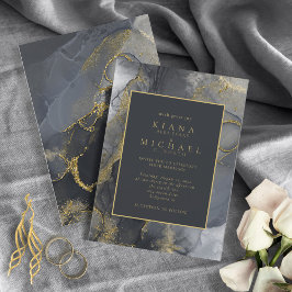 ムーディインク炭金ゴールド抽象芸術ID988