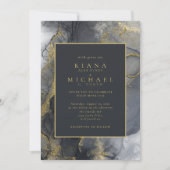 ムーディインク炭金ゴールド抽象芸術ID988 (正面)