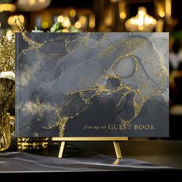ムーディインク炭金ゴールド抽象芸術ID988 ゲストブック