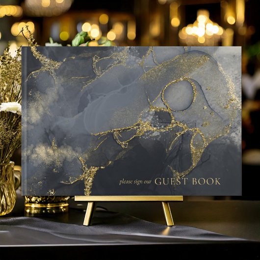 ムーディインク炭金ゴールド抽象芸術ID988 ゲストブック