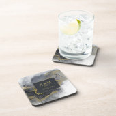 ムーディインク炭金ゴールド抽象芸術ID988 コースター (右側)