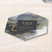 ムーディインク炭金ゴールド抽象芸術ID988 ペーパーコースター (アングル)