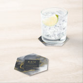 ムーディインク炭金ゴールド抽象芸術ID988 ペーパーコースター (インサイチュ)