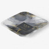 ムーディインク炭金ゴールド抽象芸術ID988 ペーパープレート (傾斜あり)