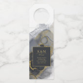 ムーディインク炭金ゴールド抽象芸術ID988 ボトルネックタグ (正面)